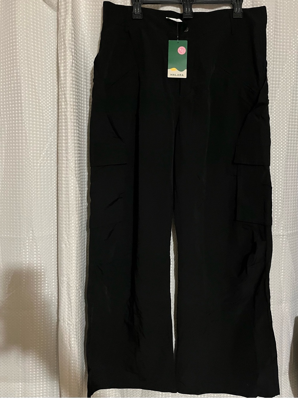 HALARA Black Cargo Wide-Leg Pants